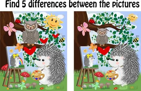 Find the differences between the pictures. Children's educational game. Stockillustratie