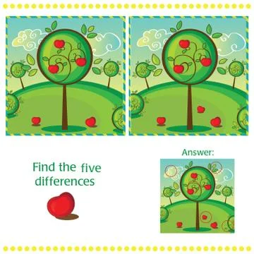 Find differences between the two images Stock Illustration