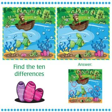 Find differences between the two images Stock Illustration