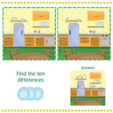 Find differences between the two images Stock Illustration
