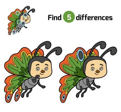 Find differences, Butterfly Stock Illustration