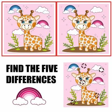 Find differences, education game for children. Cute camel standing cartoon .. Stock Illustration