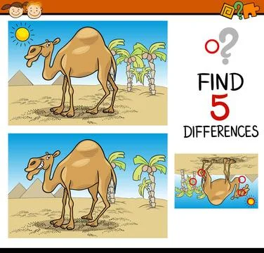 Find differences educational task Cartoon Illustration of Finding Differen... 스톡 사진
