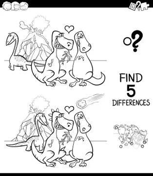 Find differences game activity color book Illustrazione stock
