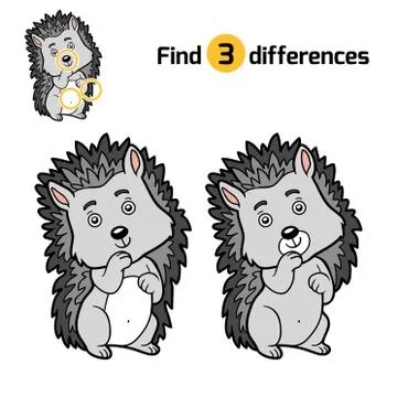 Find differences, Hedgehog Stock Illustration