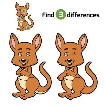Find differences, Kangaroo Stock Illustration