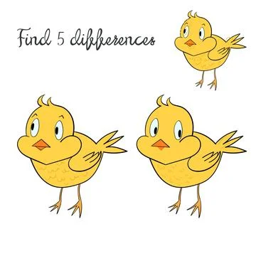 Find differences kids layout for game chicken イラスト素材