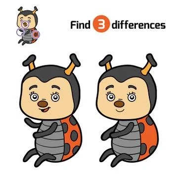 Find differences, Ladybug Stock Illustration