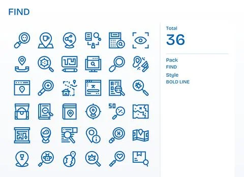 Find Digital Vector Pack containing 36 Editable Bold Line 64x64 Icons Stock Illustration