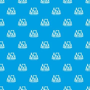 Find friends pattern vector seamless blue Stock Illustration