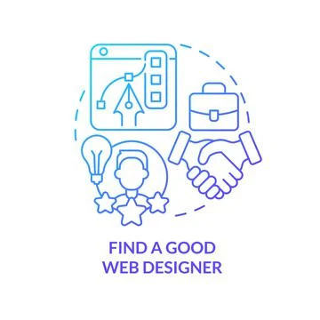 Find good web designer blue gradient concept icon イラスト素材