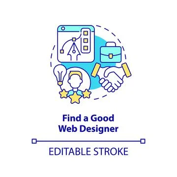 Find good web designer concept icon イラスト素材