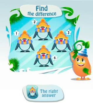 Find he difference penguin  Stock Illustration