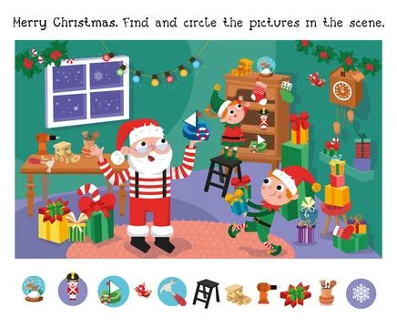 Find the hidden objects in the picture. Educational puzzle game for children Stock Illustration