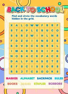 Find Hidden Words: A Logic Game for Learning English Stock Illustration