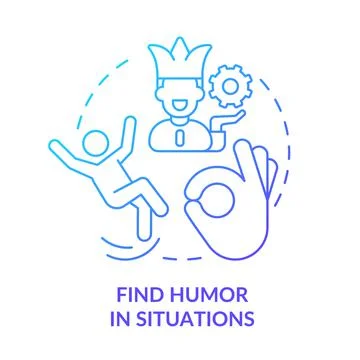 Find humor in situations blue gradient concept icon Illustrazione stock