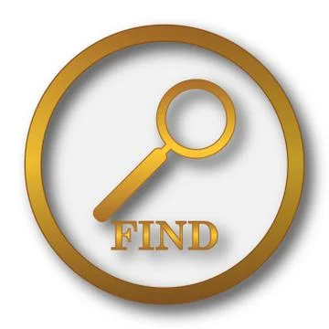 Find icon. Internet button on white background.. Stock Illustration
