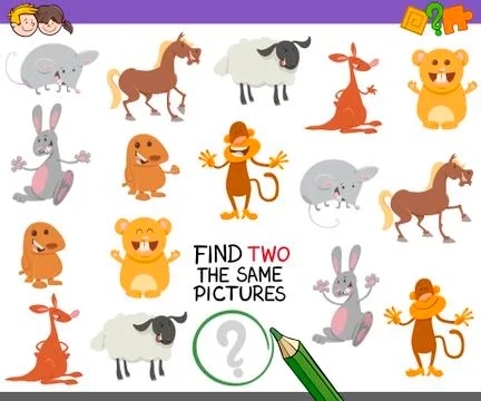 Find identical pair of images Stock Illustration