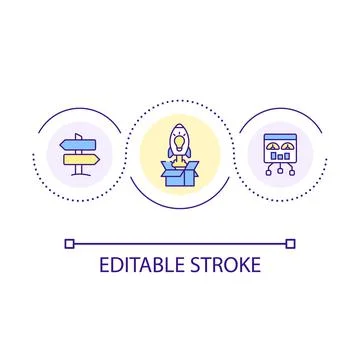 Find insights loop concept icon Illustrazione stock