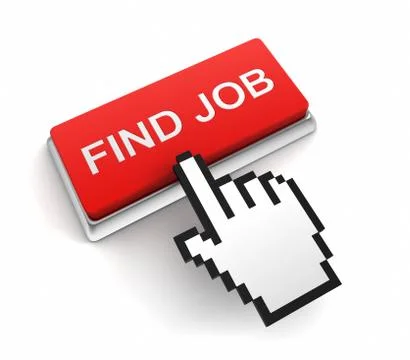 Find job button concept  3d illustration Stock Illustration