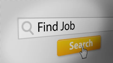 "Find Job" Typing into Search Engine on Computer Screen. Stock Footage 116225726