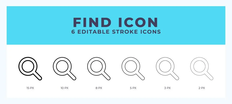 Find line icon illustrations with editable strokes. Stock Illustration