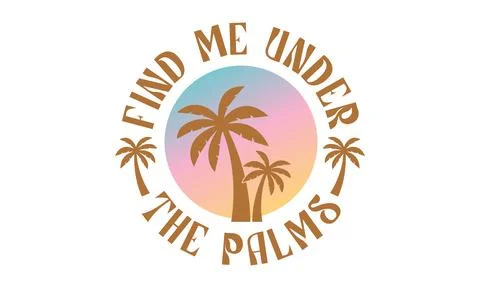 Find Me Under The Palms Stock Illustration