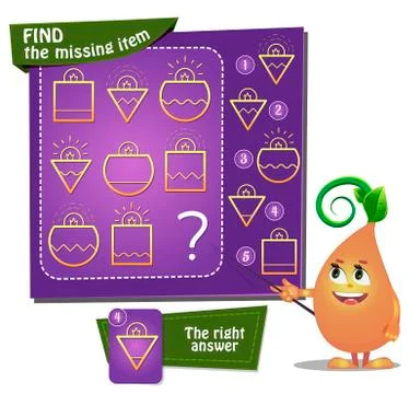 Find the missing item bulb Illustrazione stock