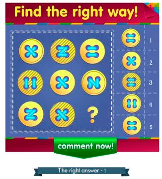 Find the missing item buttons Stock Illustration