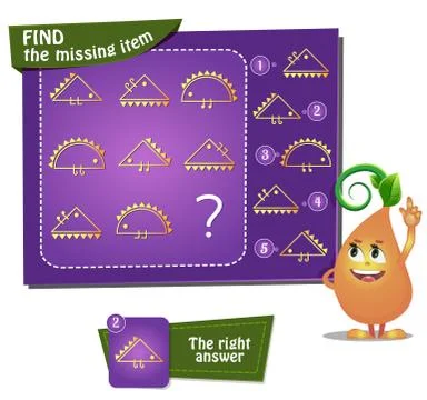 Find the missing item hedgehog Stock Illustration