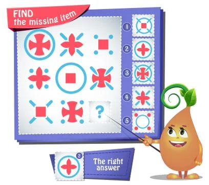 Find the missing item shape summer Stock Illustration