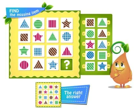 Find missing item   shapes Stock Illustration