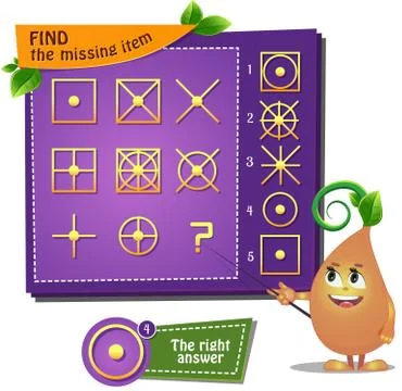 Find the missing item summer shape Stock Illustration