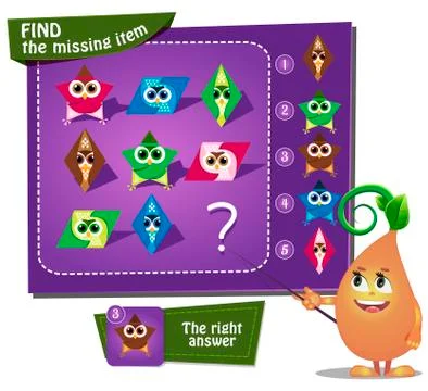 Find the missing owl, star Stock Illustration