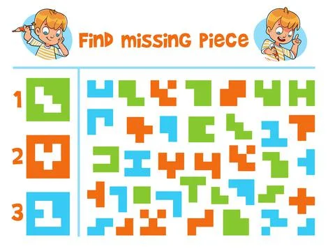 Find missing piece. Educational game for children Stock Illustration