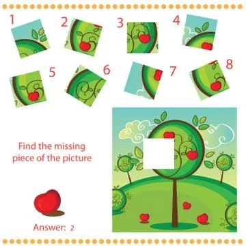 Find missing piece - Puzzle game for Children 스톡 일러스트