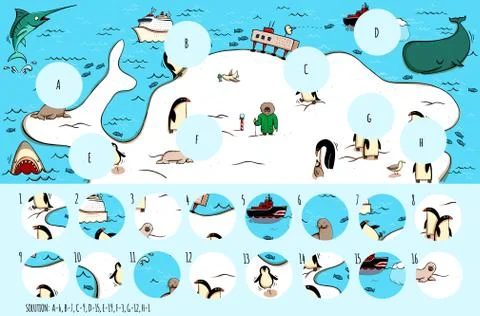 Find missing pieces, solution in hidden layer Stock Illustration