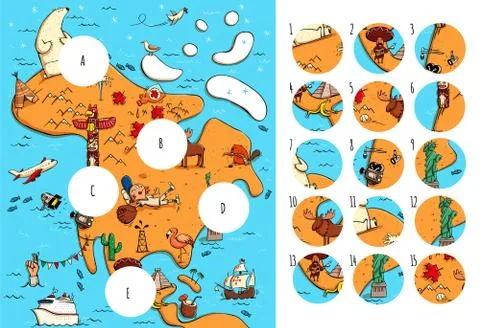 Find missing pieces, solution in hidden layer Stock Illustration