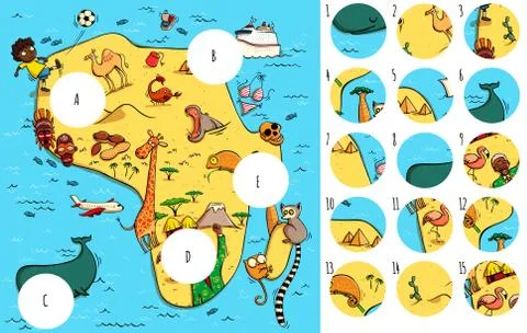 Find missing pieces, solution in hidden layer Stock Illustration