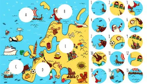 Find missing pieces, solution in hidden layer Stock Illustration