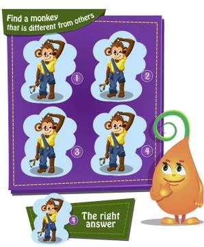 Find a monkey  boy Stock Illustration
