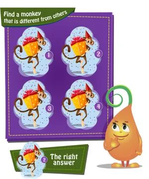 Find a monkey Stock Illustration