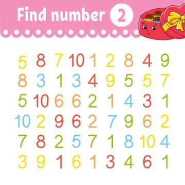 Find number. Education developing worksheet. Activity page with pictures. Gam Stock Illustration