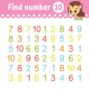 Find number. Education developing worksheet. Activity page with pictures. Gam Stock Illustration