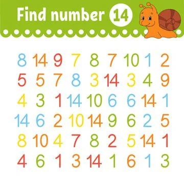Find number. Education developing worksheet. Activity page with pictures. Gam Stock Illustration