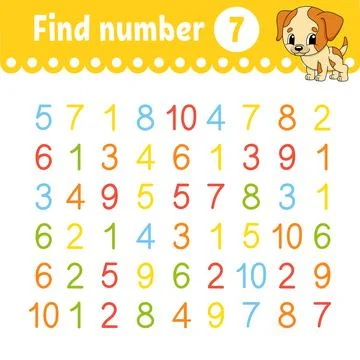 Find number. Education developing worksheet. Activity page with pictures. Gam Stock Illustration