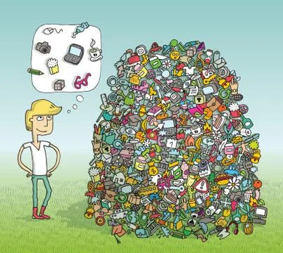 Find Objects Visual Game. Solution in hidden layer! Stock Illustration