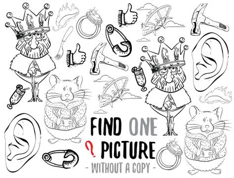 Find one picture educational game Illustrazione stock