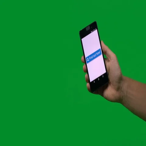 Find Out button on mobile, greenscreen Stock Footage 69344823