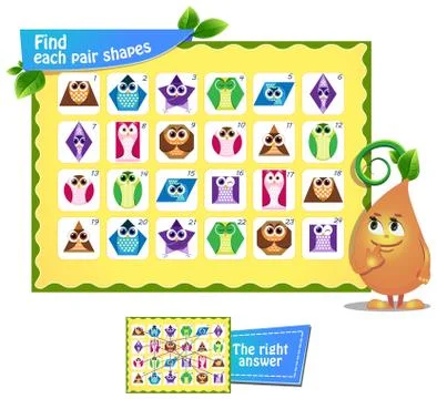 Find  pair  shapes Stock Illustration